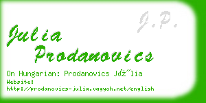 julia prodanovics business card